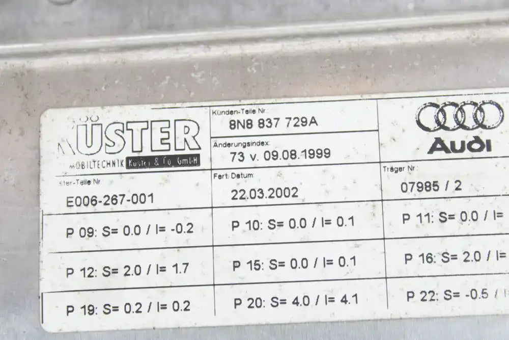 Front Left Window Lift + Motor 8N8837729A | Audi TT (8N3)